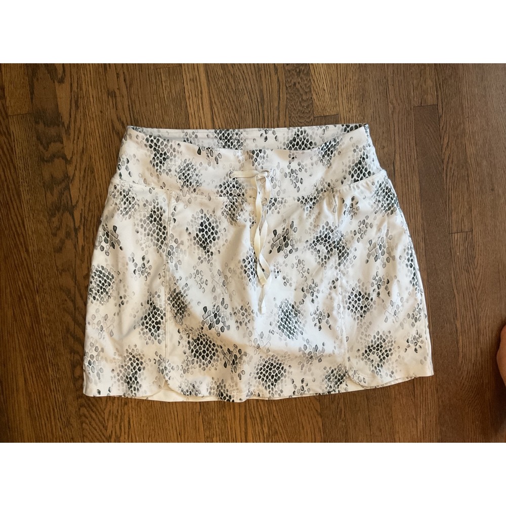 Athletic Snakeskin Print Skort Gray White Activewear Tennis Golf Skirt